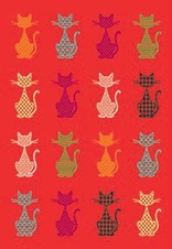 Kusový koberec SWING 6758/3P07 Red 135/190 barevné kočky